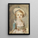 Joven con sombrero y ramo de flores - Marie-Anne Fragonard — cuadro enmarcado en la pared