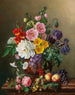 a large bouquet of flowers with peaches and grapes - Marie-Euphrosine Jacquet — artwork view