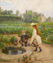 Niños cerca del estanque - Marie-François Firmin-Girard — vista de la obra