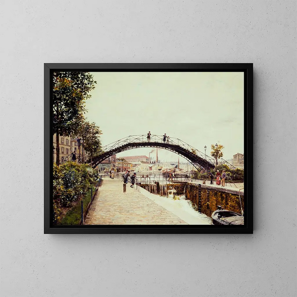 El Canal Saint-Martin - Marie-François Firmin-Girard — cuadro enmarcado en la pared