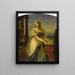 Woman at the organ in front of a statue of the Virgin and Child - Marie-Philippe Coupin de la Couperie — framed artwork on a wall
