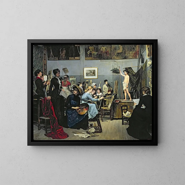 En el taller - Marie Bashkirtseff — cuadro enmarcado en la pared