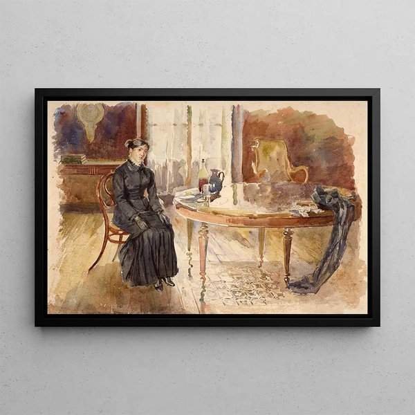 Self-portrait painting - Marie Bracquemond — framed artwork on a wall