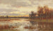 Pequeño paisaje de marismas al atardecer - Marie Egner — vista de la obra