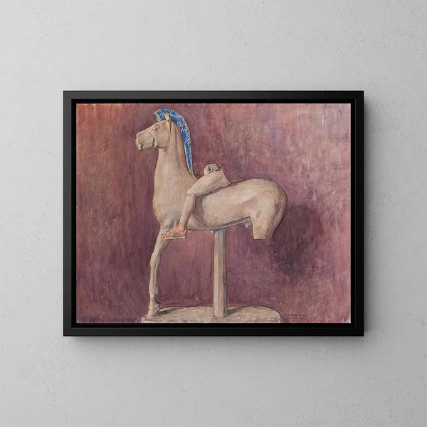 Hest con jinete - Marie Henriques — cuadro enmarcado en la pared