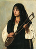 Retrato de una mujer egipcia con Tanbura - Marie Müller — vista de la obra