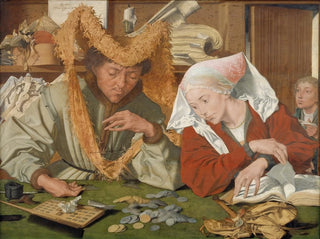 Marinus Van Reymerswale - The Merchant and his Wife.webp