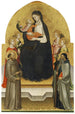 de la Virgen María y el Niño Jesús con ángeles y santos María Magdalena, François Dorothée y Antoine, Abad - Mariotto di Nardo — vista de la obra