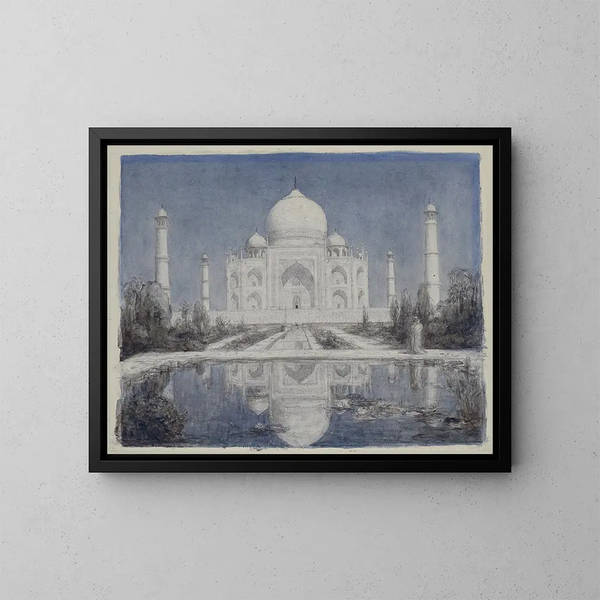 Taj Mahal a la luz de la luna - Marius Bauer — cuadro enmarcado en la pared