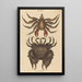 the Crab Rock Motté Red Cancer grapsus - Mark Catesby — framed artwork on a wall