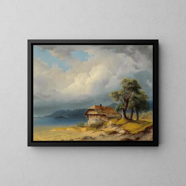 A fishing shelter on Lake Wörthersee - Markus Pernhart — framed artwork on a wall