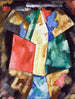 Abstracción Azul Amarillo y Verde - Marsden Hartley — vista de la obra