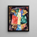 Abstracción Azul Amarillo y Verde - Marsden Hartley — cuadro enmarcado en la pared