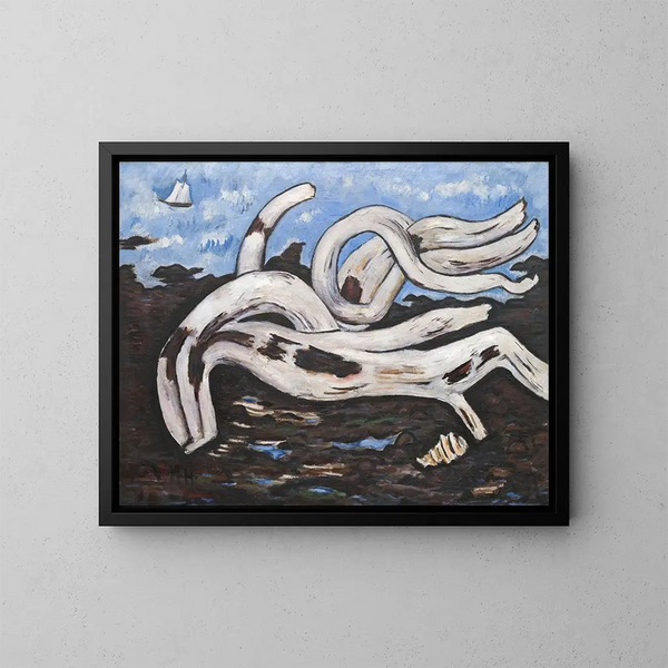 de madera flotante en el Bagaduce - Marsden Hartley — cuadro enmarcado en la pared