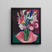 Flores en un jarrón - Marsden Hartley — cuadro enmarcado en la pared