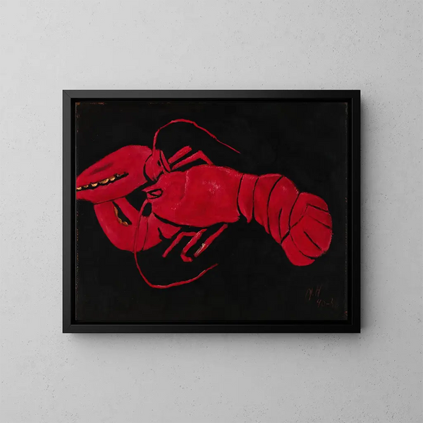 Homard sur fond noir - Marsden Hartley — cuadro enmarcado en la pared