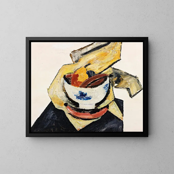 Still life with a white bowl - Marsden Hartley — framed artwork on a wall