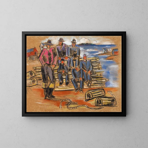 Study for Lobster Fishermen - Marsden Hartley — framed artwork on a wall