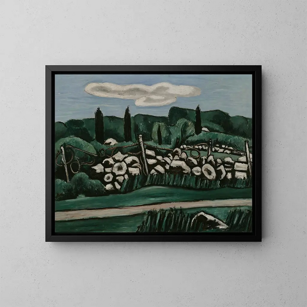 Los Últimos Muros de Piedra en Dogtown - Marsden Hartley — cuadro enmarcado en la pared