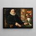 un retrato de un erudito, probablemente Carolus Clusius (Charles de L'Escluse), Arras 1526-1609, Leiden - Marten Van Valckenborch — cuadro enmarcado en la pared