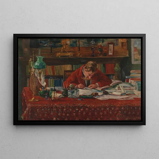 Marthe Massin - Verhaeren schrijvend aan zijn werktafel.webp