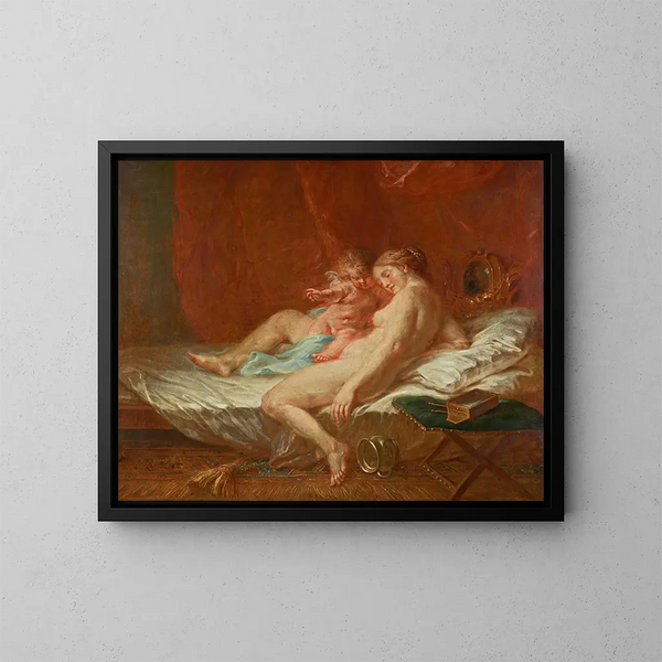 Venus y el Amor - Martin Johann Schmidt — cuadro enmarcado en la pared