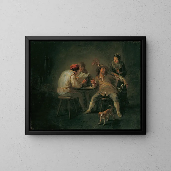 Escena de taberna - Martin Johann Schmidt — cuadro enmarcado en la pared