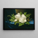 Magnolias gigantes sobre una tela de terciopelo azul - Martin Johnson Heade — cuadro enmarcado en la pared