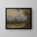 Escena sudamericana con una cabaña - Martin Johnson Heade — cuadro enmarcado en la pared