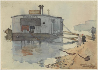 Martin Monnickendam - Schip De Schildpad aan een oever.webp