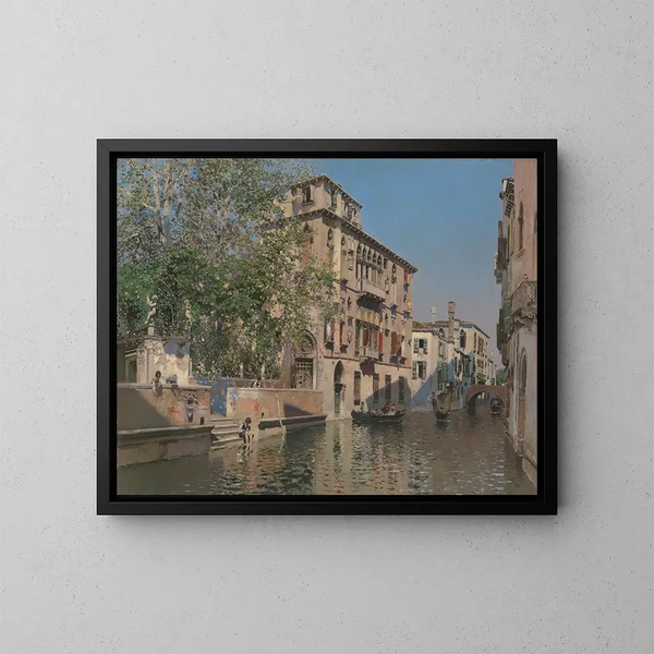 Un canal en Venecia - Martín Rico y Ortega — cuadro enmarcado en la pared