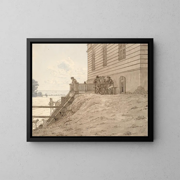 Parte en el Ermitaño con vista a la playa - Martinus Rørbye — cuadro enmarcado en la pared