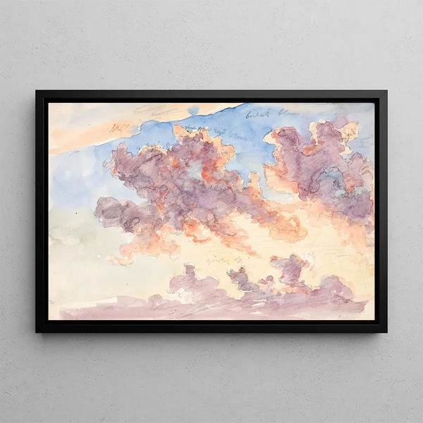 Estudio de Cielo, Un Cielo de Atardecer - Martinus Rørbye — cuadro enmarcado en la pared