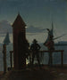 Vista desde las murallas de la ciudadela de Copenhague a la luz de la luna - Martinus Rørbye — vista de la obra