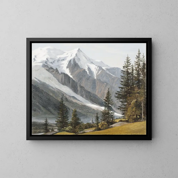 Vista de Chamonix-Mont-Blanc - Martinus Rørbye — cuadro enmarcado en la pared