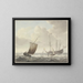 de mar agitado con barcos, bandera amarilla con león dorado - Martinus Schouman — cuadro enmarcado en la pared