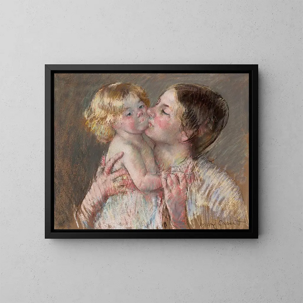 A Kiss for Baby Ann No. 3 - Mary Cassatt — framed artwork on a wall