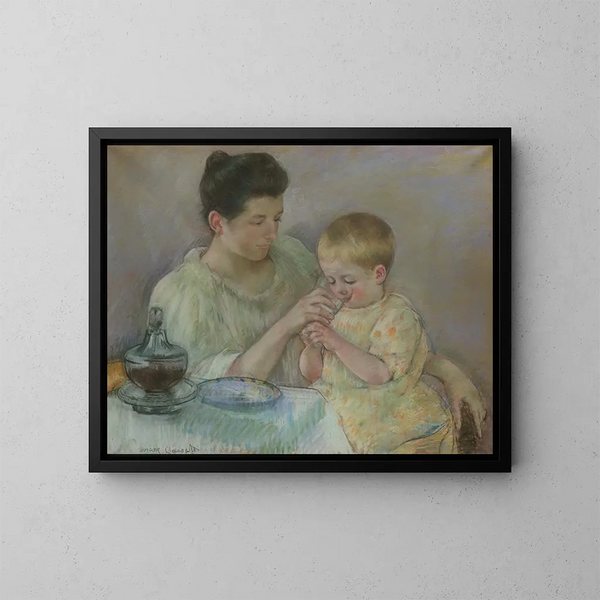 Madre amamantando a su hijo - Mary Cassatt — cuadro enmarcado en la pared