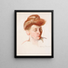 Sketch of Mother Jeanne's head looking down - Mary Cassatt — framed artwork on a wall