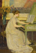 Joven chica tocando el clavecín - Mary Louise Fairchild — cuadro enmarcado en la pared