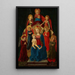 la Virgen con el Niño en majestad con Dios Padre y seis ángeles - Maestro de Pratovecchio — cuadro enmarcado en la pared