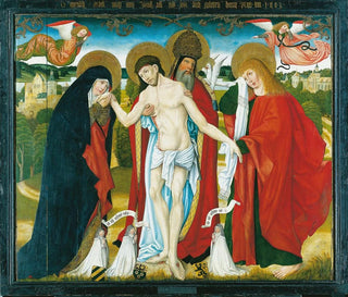 Master of the Wendelin Altar - The Holy Trinity with the Virgin Mary and St John the Evangelist.webp