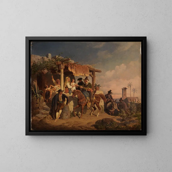 Scene of Spanish genre - Mathias Artaria the Young — framed artwork on a wall