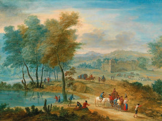 Mathys Schoevaerdts - A wide landscape with travellers.webp