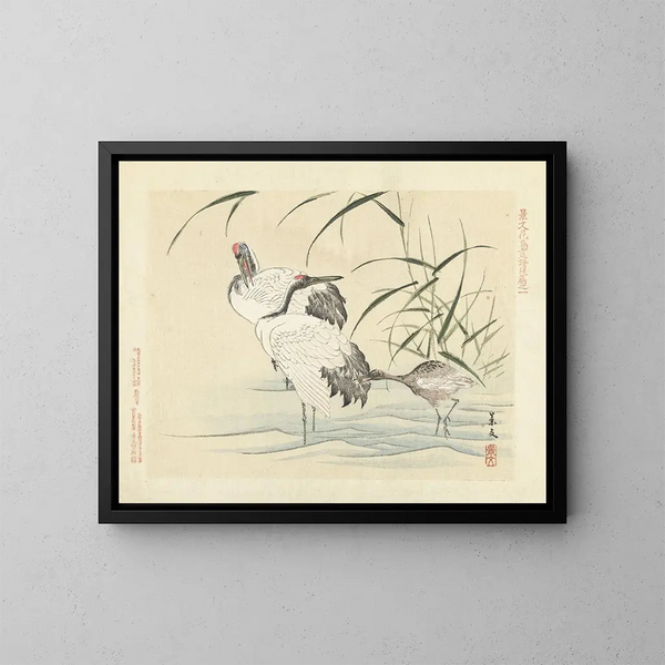 Grúa con corona roja - Matsumura Keibun — cuadro enmarcado en la pared