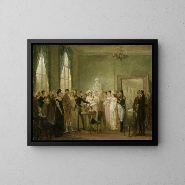 Un tema histórico no identificado - Mattheus Ignatius van Bree — cuadro enmarcado en la pared