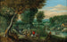 Paisaje boscoso con viajeros cerca de un río - Mattheus Molanus — vista de la obra