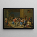 Interior tavern painting with peasants drinking and dancing - Mattheus van Helmont — framed artwork on a wall