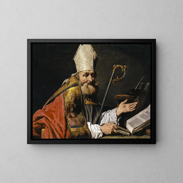 San Ambrosio - Matthias Stom — cuadro enmarcado en la pared