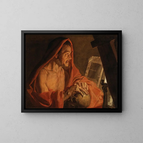San Jerónimo - Matthias Stom — cuadro enmarcado en la pared